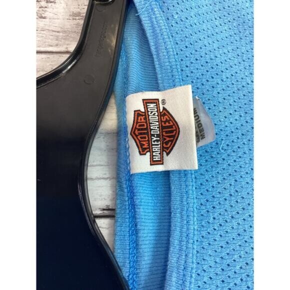 acubi mermaidcore fairycore Harley Davidson Sweatshirt Crew Neck Blue Medium - Picture 3 of 5